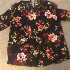 Black Floral Blouse
